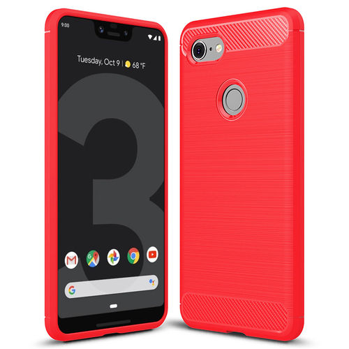 Flexi Slim Carbon Fibre Case for Google Pixel 3 XL - Brushed Red